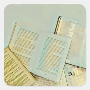Adesivo Quadrado Presentes de luxo para amantes de livros