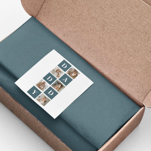 Adesivo Quadrado Presentes de Pai Verde e Foto para Pais de Colagem