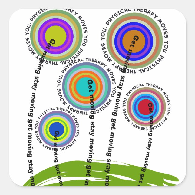 Adesivo Quadrado Presentes de Terapia Física (Frente)