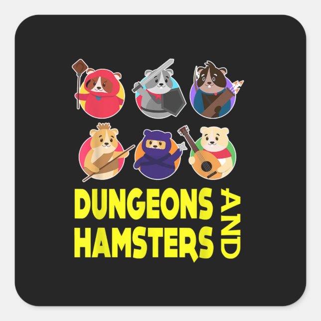 Adesivo Quadrado Presentes Engraçados de Hamster (Frente)