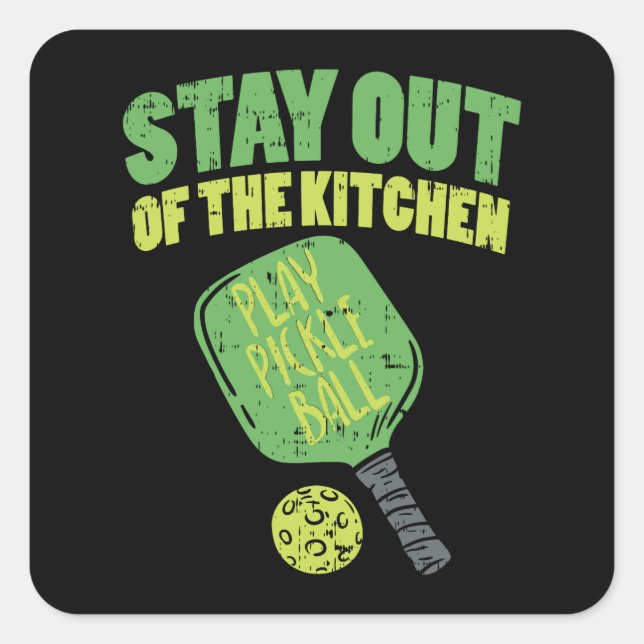 Adesivo Quadrado Presentes Engraçados De Pickleball (Frente)