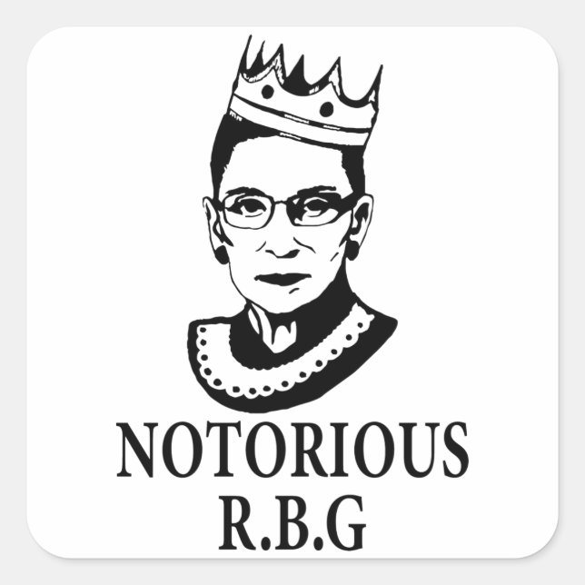 Adesivo Quadrado Presentes Feministas, Ruth Bader Ginsburg, RBG not (Frente)