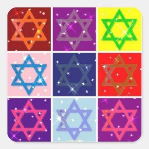 ADESIVO QUADRADO PRESENTES JUDAICOS - POP ART - ESTRELAS JUDICIÁRIA
