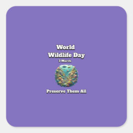 Adesivo Quadrado Preservar a Todos. Dia Mundial da Natureza