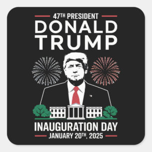 Adesivo Quadrado Presidente 47 D J Trump Inauguração Dia Jan 2025