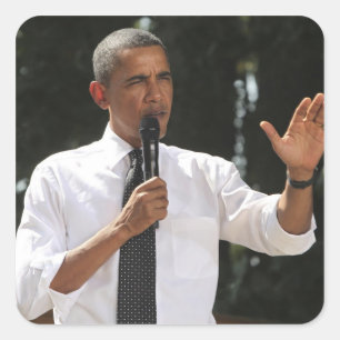 Adesivo Quadrado Presidente Barack responde a perguntas sobre