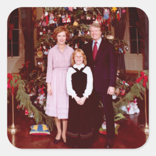 Adesivo Quadrado Presidente do Natal James Jimmy Carter Casa Branca