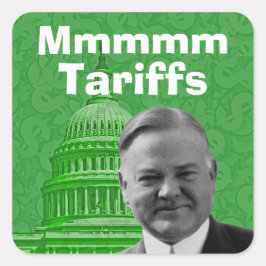 Adesivo Quadrado Presidente Herbert Hoover TariFF