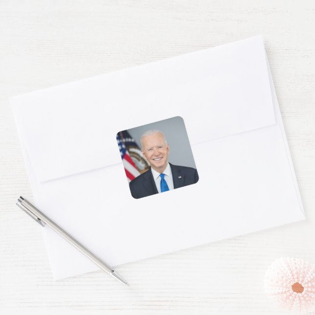Adesivo Quadrado Presidente Joe Biden - Retrato Oficial 2021 (Envelope)