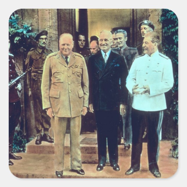 Adesivo Quadrado Presidente Truman e Joseph Stalin (Frente)