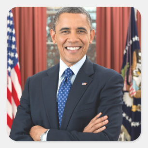 Adesivo Quadrado Presidente Vintage Barack Obama Retrato