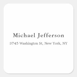 Adesivo Quadrado Preto Branco Único Clássico Elegante Simples