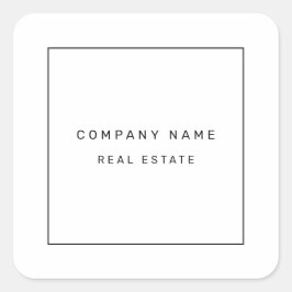 Adesivo Quadrado Preto e Branco do Imobiliário Minimalista Moderno