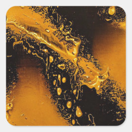 Adesivo Quadrado Preto e Dourado