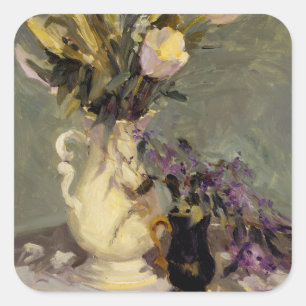 Adesivo Quadrado Preto e Dourado