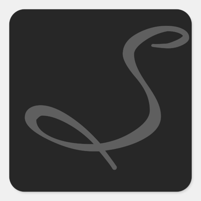 Adesivo Quadrado preto elegante e simples trendor chic (Frente)