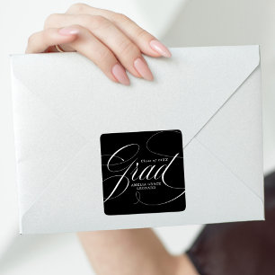 Adesivo Quadrado Preto  Graduação de Eloquência