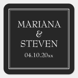 Adesivo Quadrado Preto Minimalista Moderno