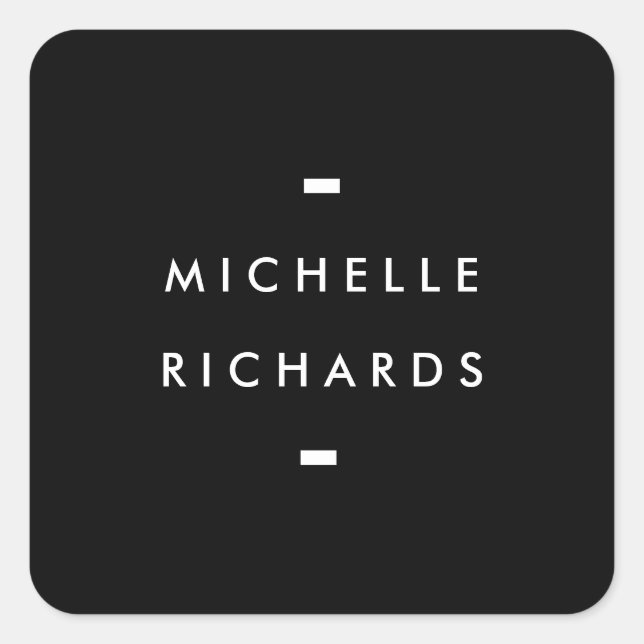 Adesivo Quadrado Preto Moderno e Simples (Frente)