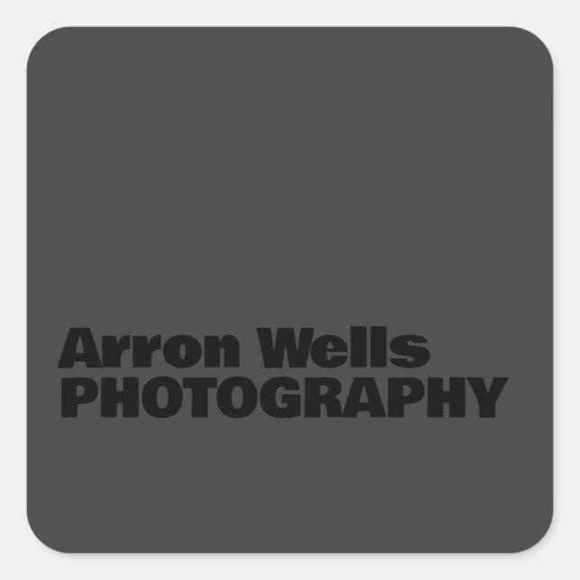 Adesivo Quadrado Preto: Tipografia Negra Moderna e Negra (Frente)