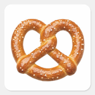 Adesivo Quadrado Pretzel Salgado Dourado Com Textura