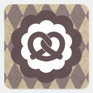 Adesivo Quadrado pretzel vintage