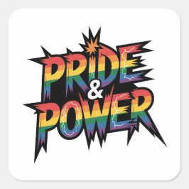 Adesivo Quadrado Pride & Power LGBTQ