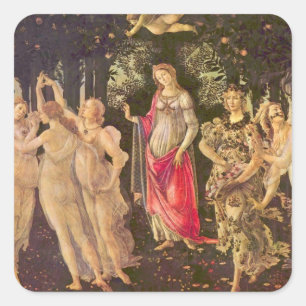 Adesivo Quadrado Primavera, Alegoria da Primavera por Sandro Bottic