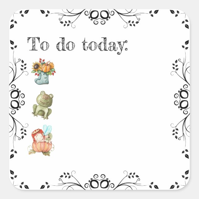 Adesivo Quadrado Primavera Bullet Diário ou Planner Square Sticker (Frente)