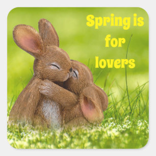 Adesivo Quadrado Primavera Bunny Lovers