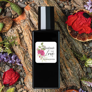 Adesivo Quadrado Primavera Buquê Colorido, feito à mão com citação 