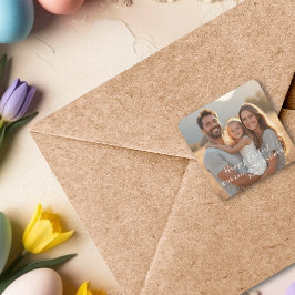 Adesivo Quadrado Primavera de Felz pascoa de fotos minimalista