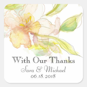 Adesivo Quadrado Primavera Fantasy Watercolor Floral Wedding