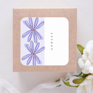 Adesivo Quadrado Primavera Floral Lavanda Roxo