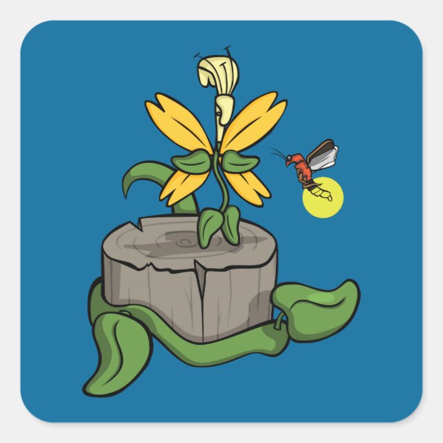 Adesivo Quadrado Primavera ganha vara de verão (Frente)