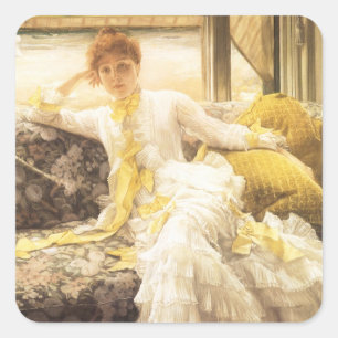 Adesivo Quadrado Primavera (Margem Marítima) de James Tissot, Retra