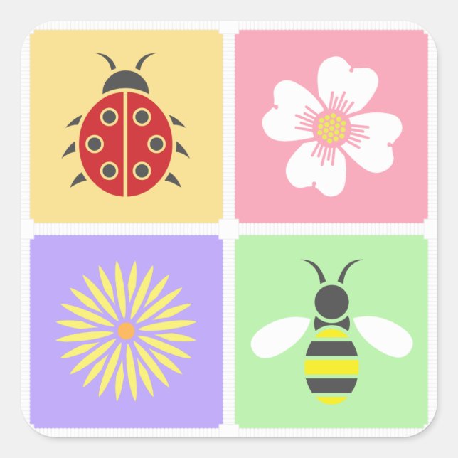 Adesivo Quadrado Primavera Patch Sticker (Frente)