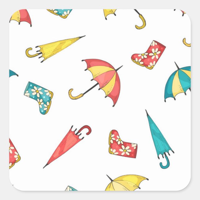 Adesivo Quadrado Primavera Rain I (Frente)
