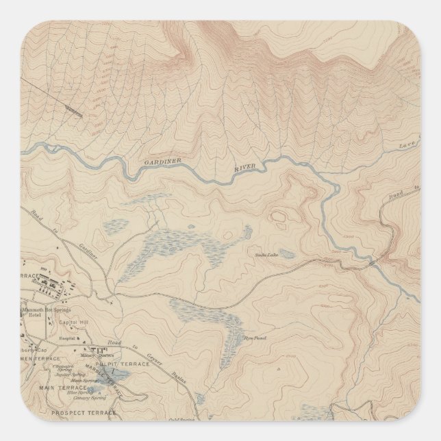 Adesivo Quadrado Primaveras Quentes de Mamute e Vizinhança 2 (Frente)