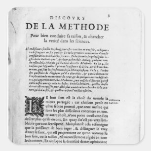 Adesivo Quadrado Primeira página de "Discours de la Methode" por