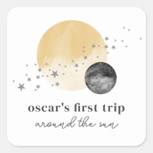 Adesivo Quadrado Primeira Viagem Da cinza Em Torno Do Sol