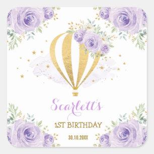 Adesivo Quadrado Primeiro aniversario da aventura do viagem do