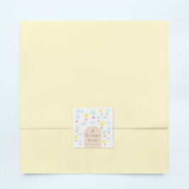 Adesivo Quadrado Primeiro aniversario de Balão de Ar Quente do Mund