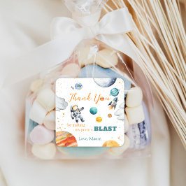 Adesivo Quadrado Primeiro Aniversário de Expedição Espacial Obrigad