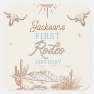Adesivo Quadrado Primeiro aniversario de Rodeio do Deserto de Vinta