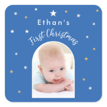 Primeiro Natal do Bebê Arco Personalizado Foto Azu