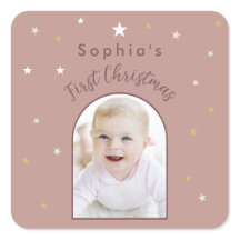 Primeiro Natal do Bebê Foto Personalizada Rosa Poe