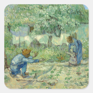 Adesivo Quadrado Primeiros passos, após Millet por Vincent Van Gogh