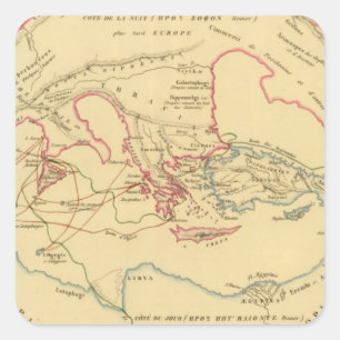 Adesivo Quadrado Primitivo do DES Grecs de Geographie