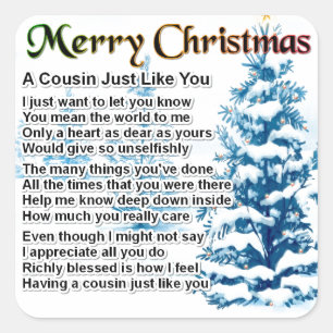 Adesivo Quadrado Primo Poem - design de Natal